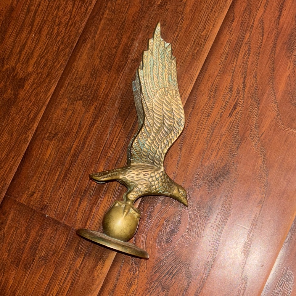 Brass Eagle Figurine in Aged Gold